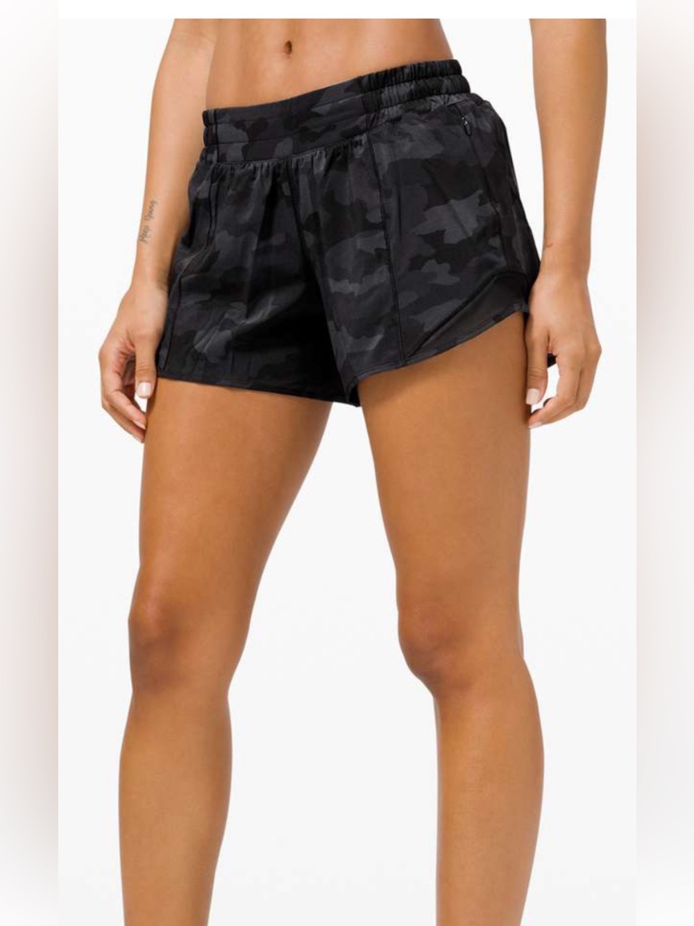 Lululemon Black Camouflage Hotty hot shorts